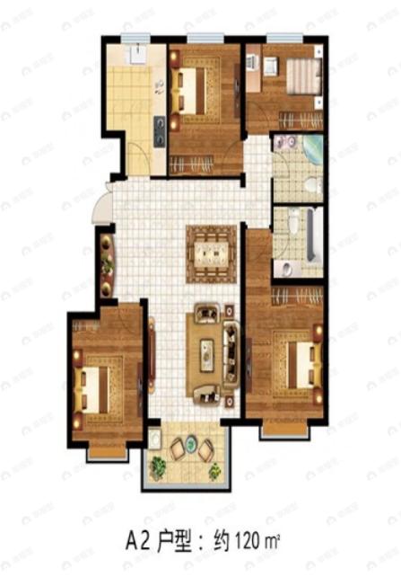 4室2厅2卫建面120平户型图