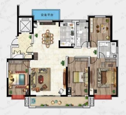 璞悦湾4室2厅2卫户型图