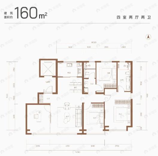 能建·東誉府4室2厅2卫户型图