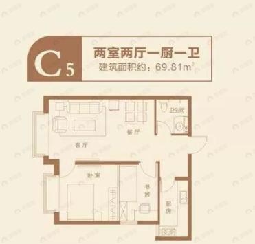 江东境界2室2厅1卫户型图