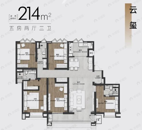 江南未来生活广场5室2厅3卫户型图