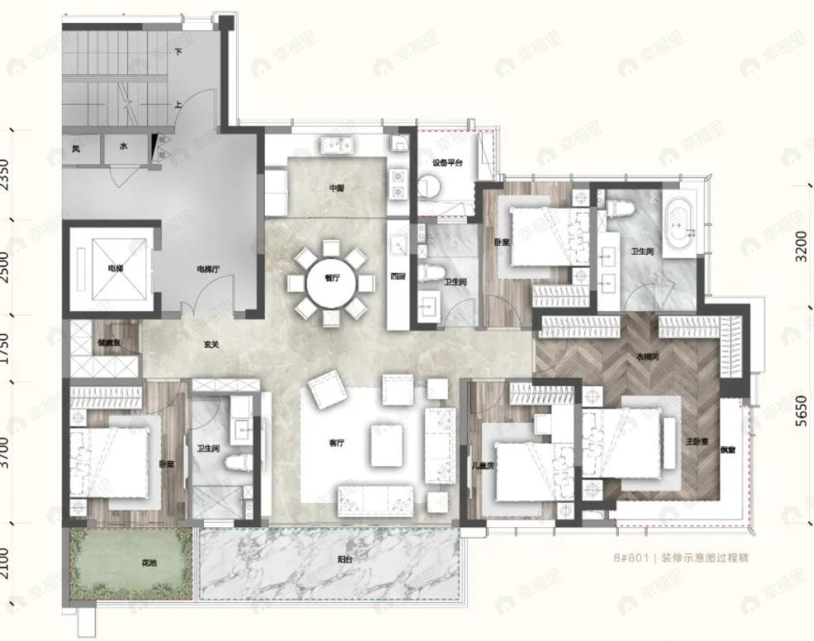 建发璞云4室2厅3卫户型图