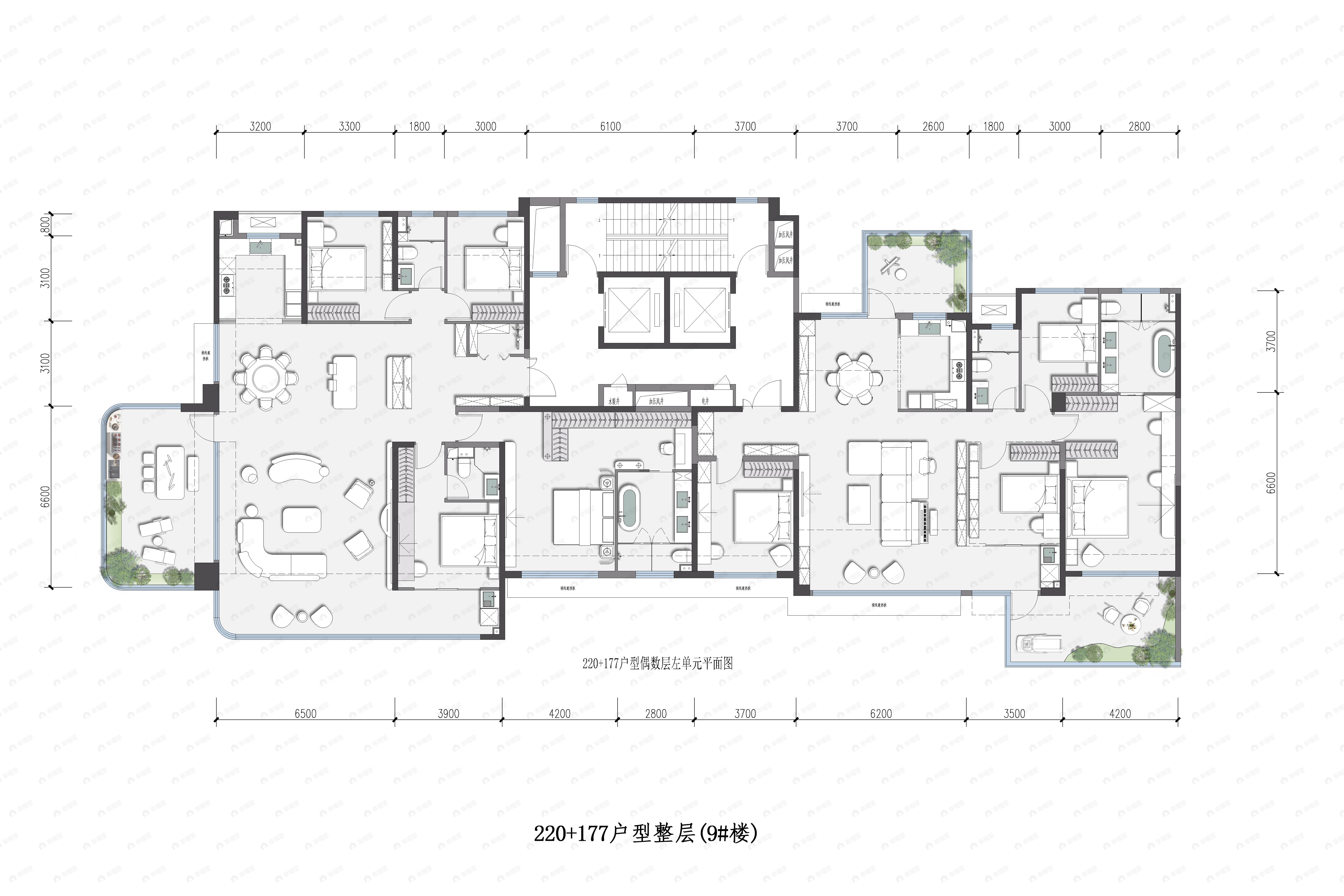 4室2厅2卫建面177平户型图