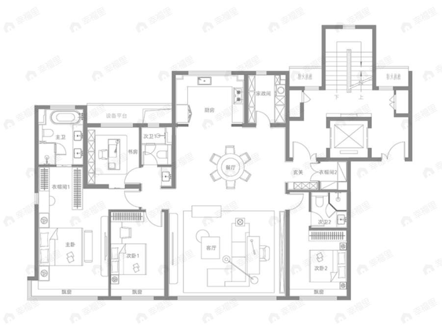 保利·维明天珺4室2厅3卫户型图