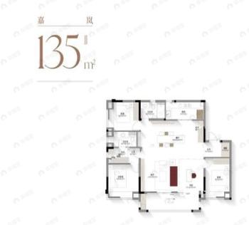 3室2厅2卫建面137平东南户型图