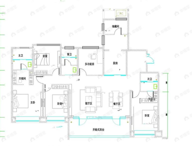 众邦长安郡5室2厅3卫户型图