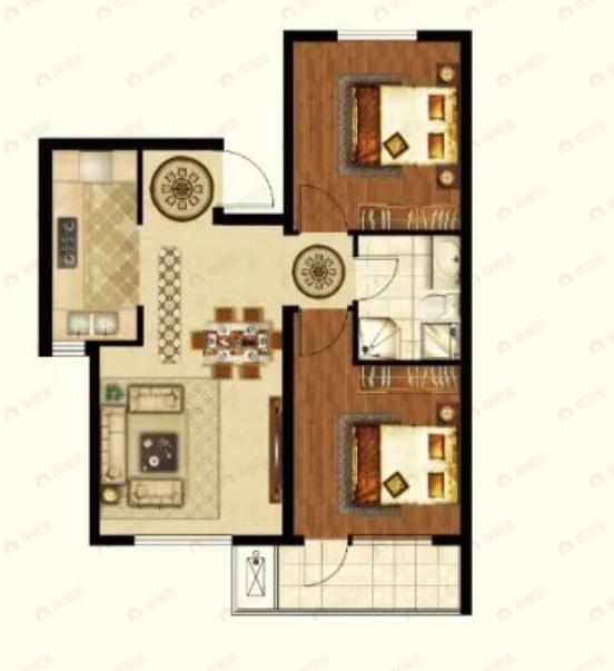 南山家里名苑2室2厅1卫户型图