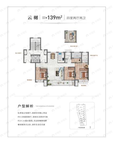 4室2厅2卫建面138平户型图