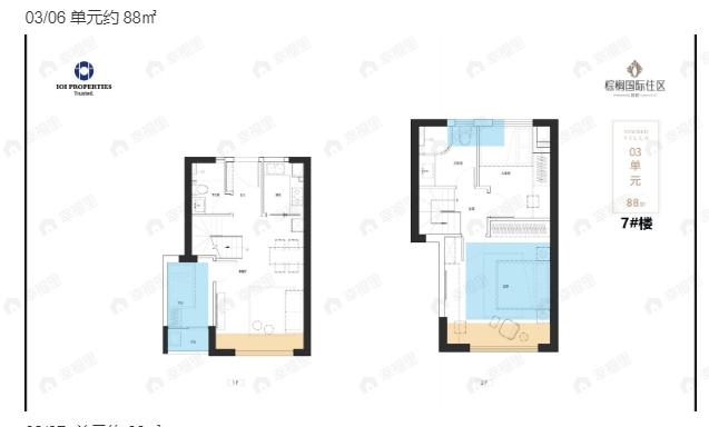 3室2厅2卫建面88平北|南户型图
