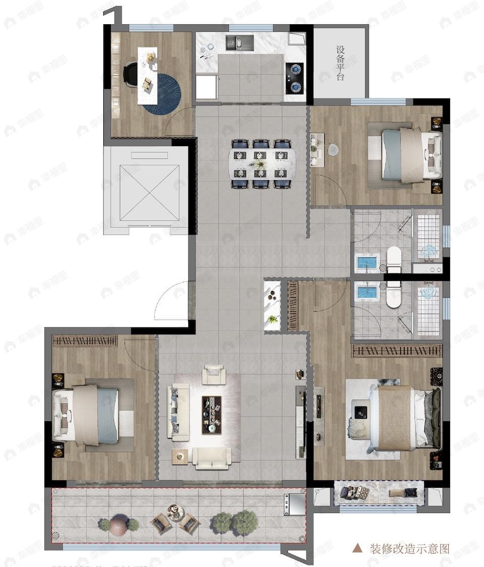 西子国际溪悦云庭4室2厅2卫户型图