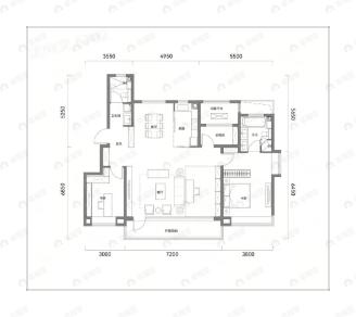 金地·上湾玖峯3室2厅2卫户型图