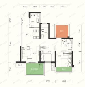 中建邕和府3室2厅2卫户型图