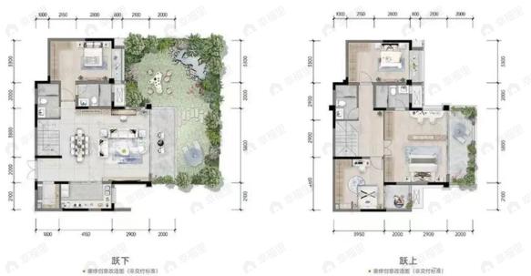 4室2厅4卫建面214平南户型图