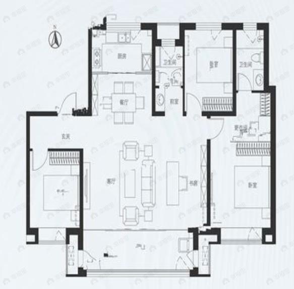 3室2厅2卫建面147平户型图