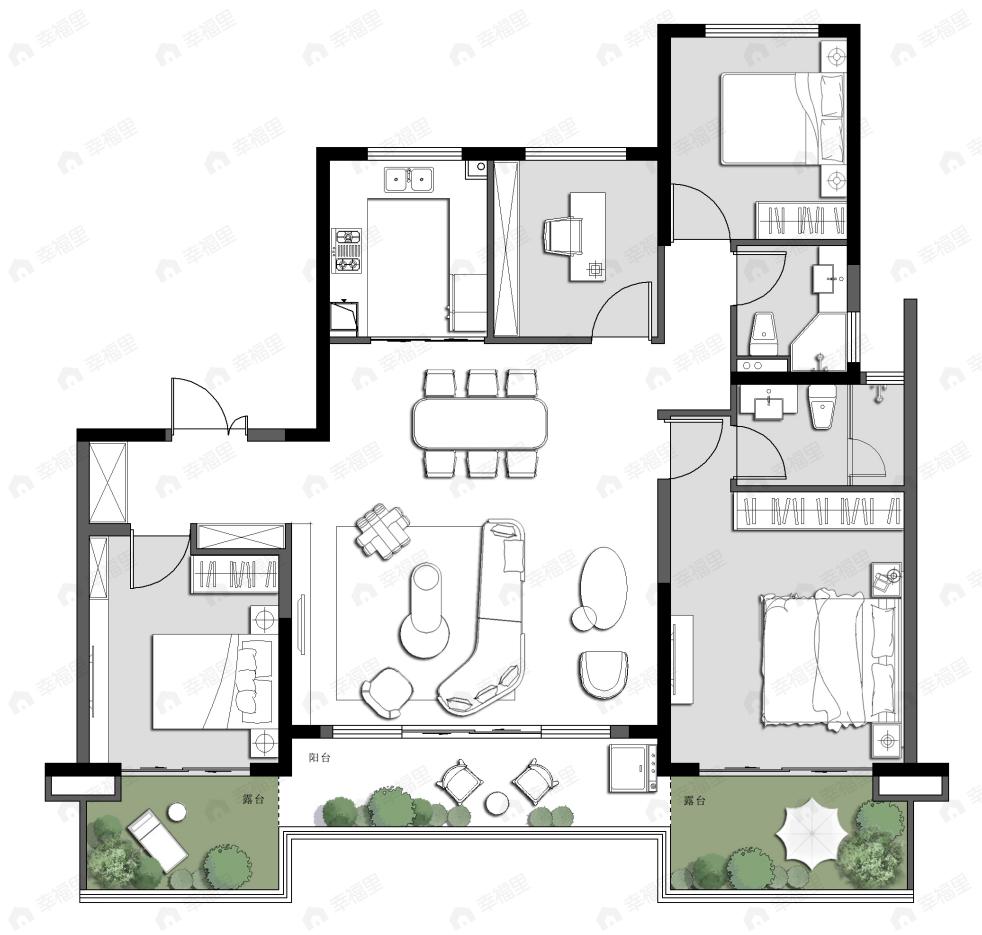 绿城春鸣里4室2厅2卫户型图