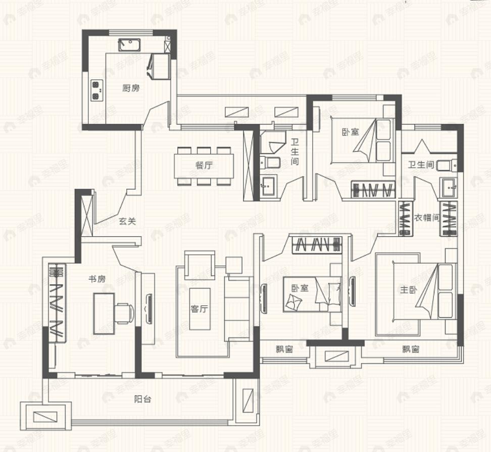 华建溪棠4室2厅2卫户型图