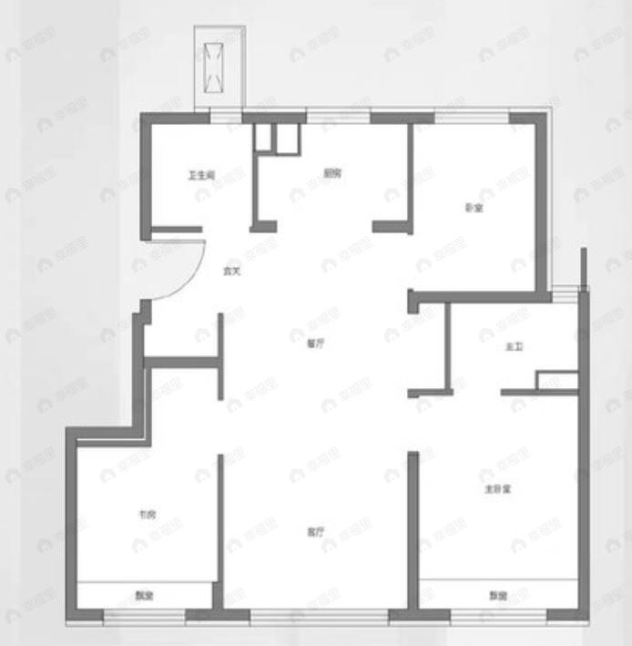 中海富华里3室2厅2卫户型图
