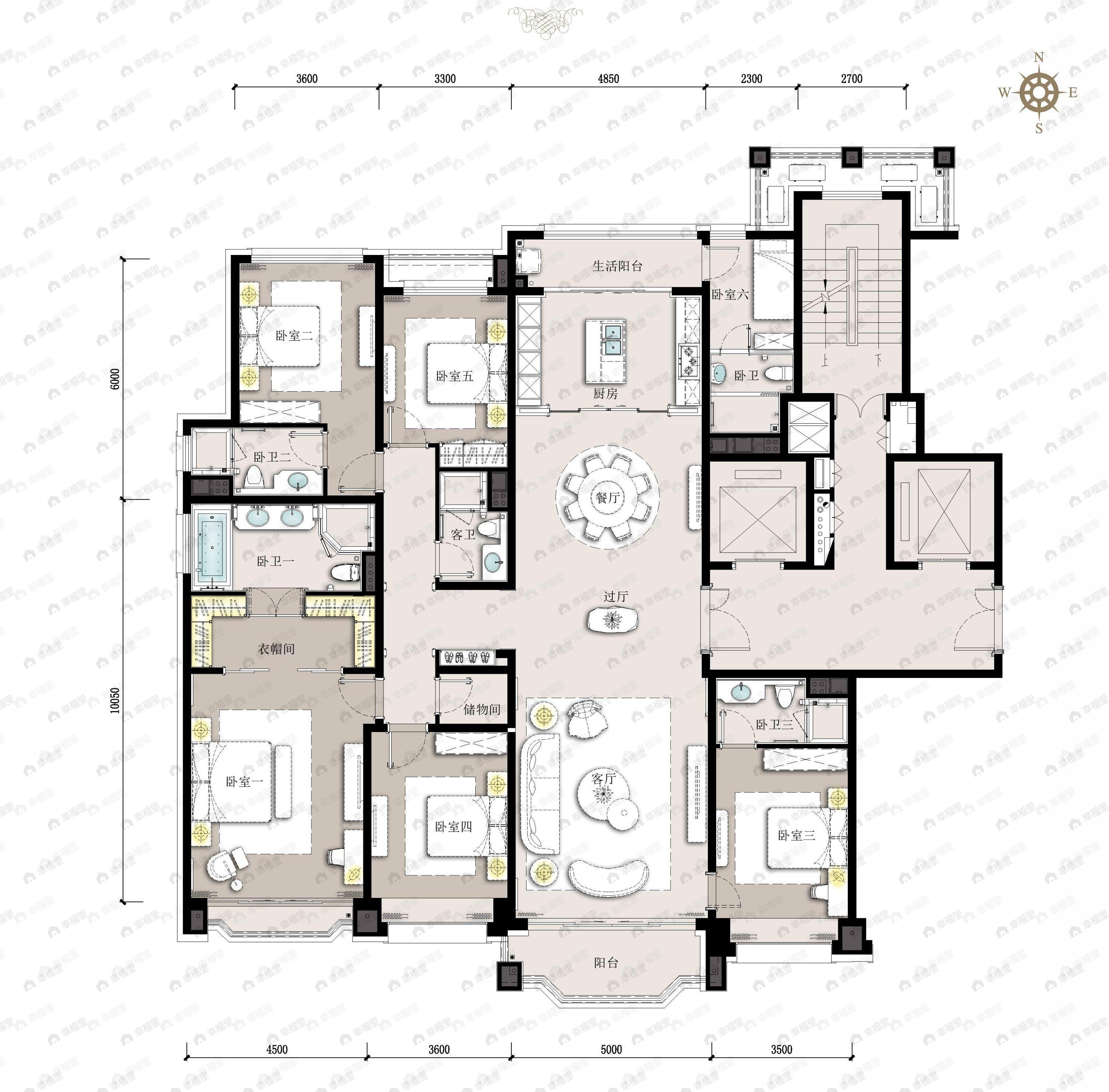 西安星河湾6室3厅5卫户型图