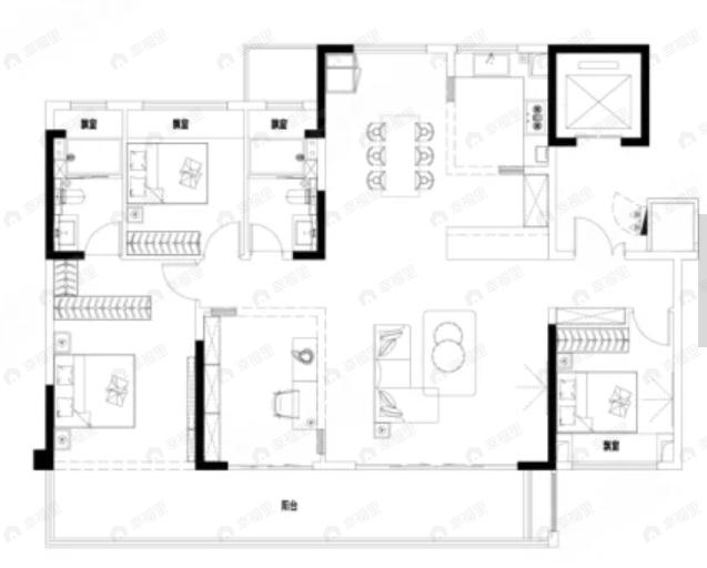 4室2厅2卫建面169平undefined户型图