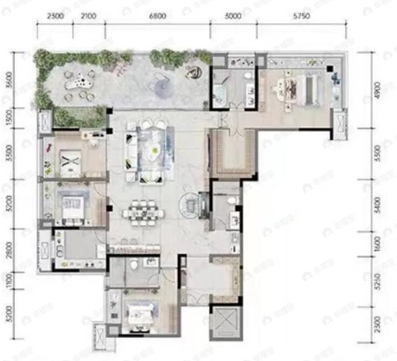 重庆西岸4室2厅3卫户型图