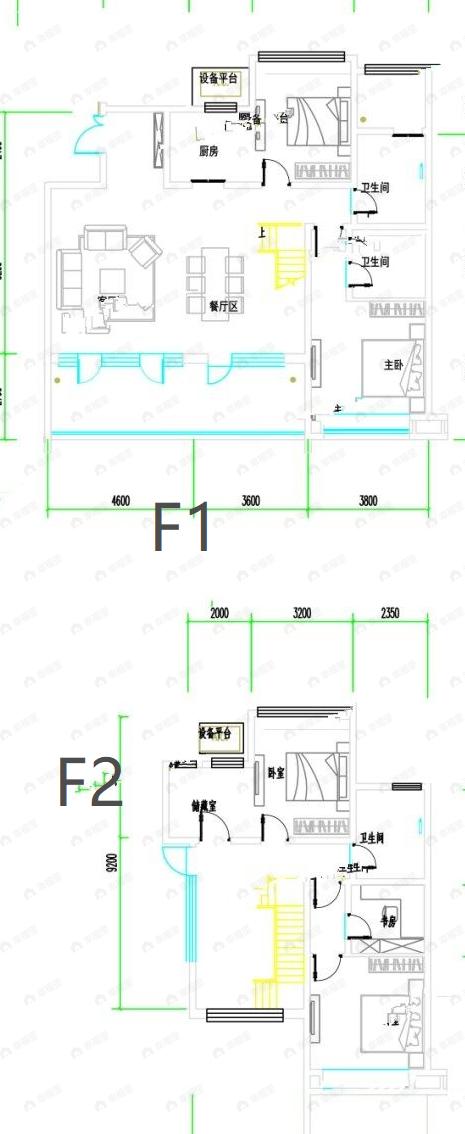 6室3厅3卫建面211平北|南户型图