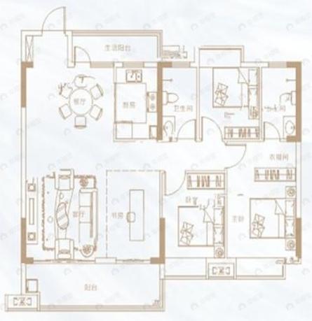 璟樾府3室2厅2卫户型图