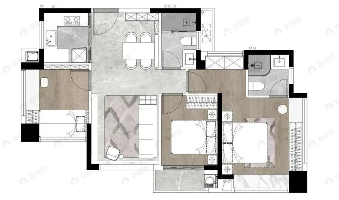 建发首开金茂云启东方3室2厅2卫户型图