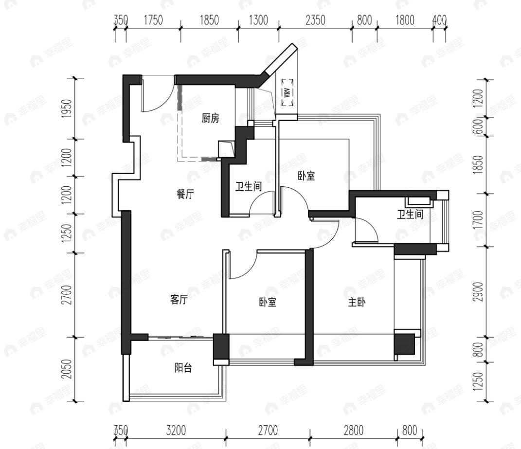 金光华溪山禾玺4室2厅2卫户型图