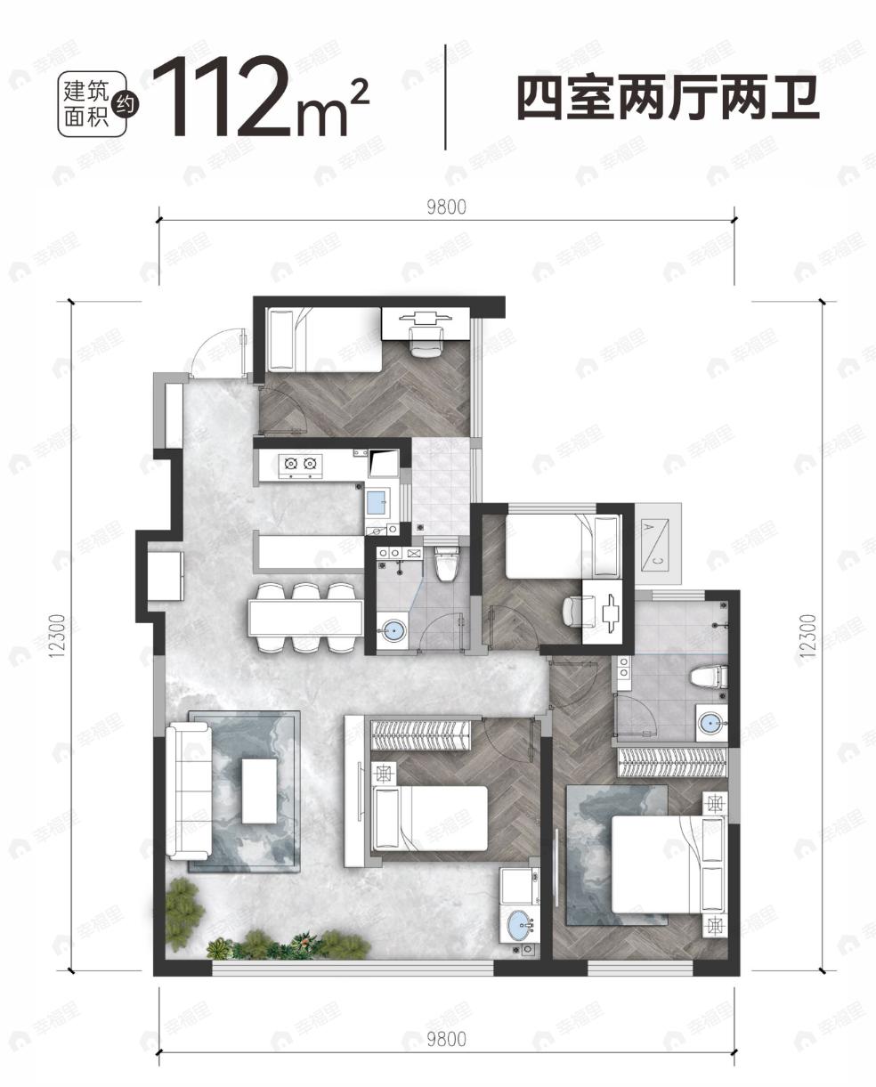 信达·凤熙雲著4室2厅2卫户型图