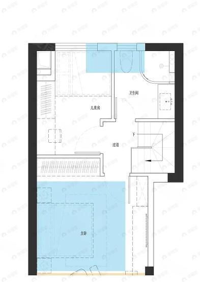 3室2厅2卫建面88平南户型图