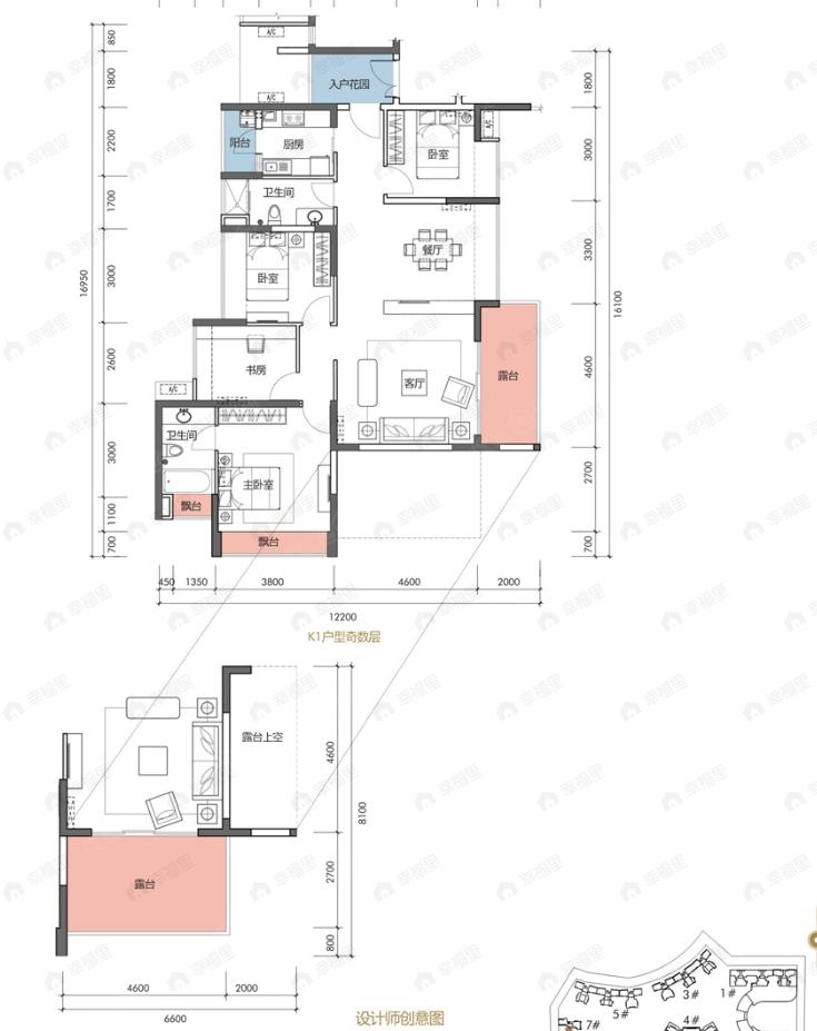 4室2厅2卫建面130平户型图