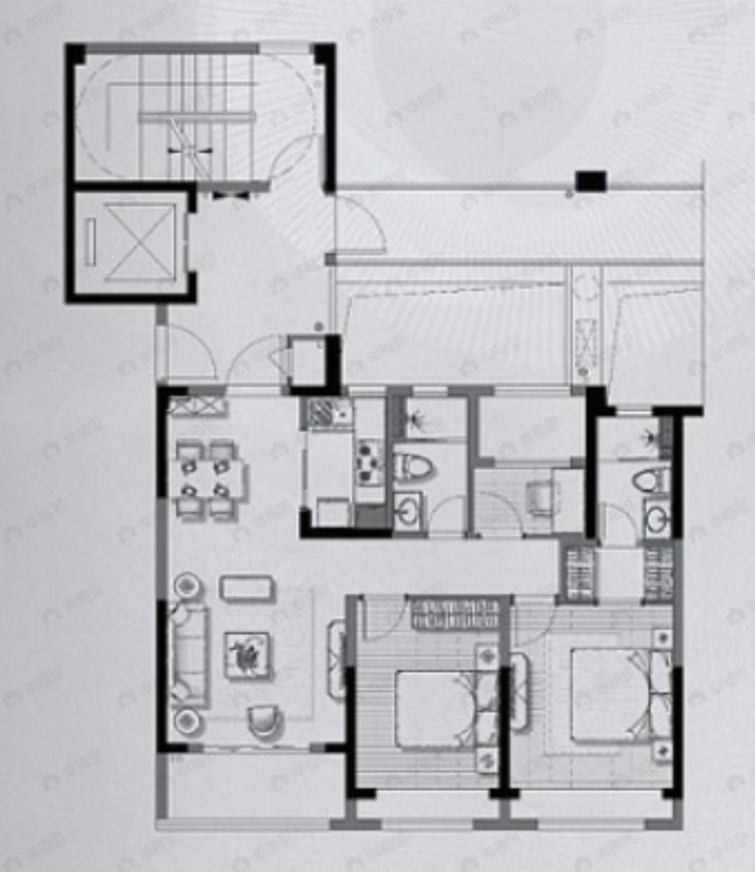 招商德信博悦湾3室2厅2卫户型图