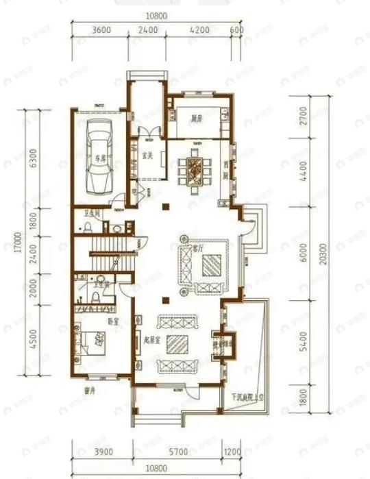 北辰红橡墅5室2厅8卫户型图