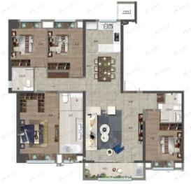 远洋东方境世界观4室2厅3卫户型图