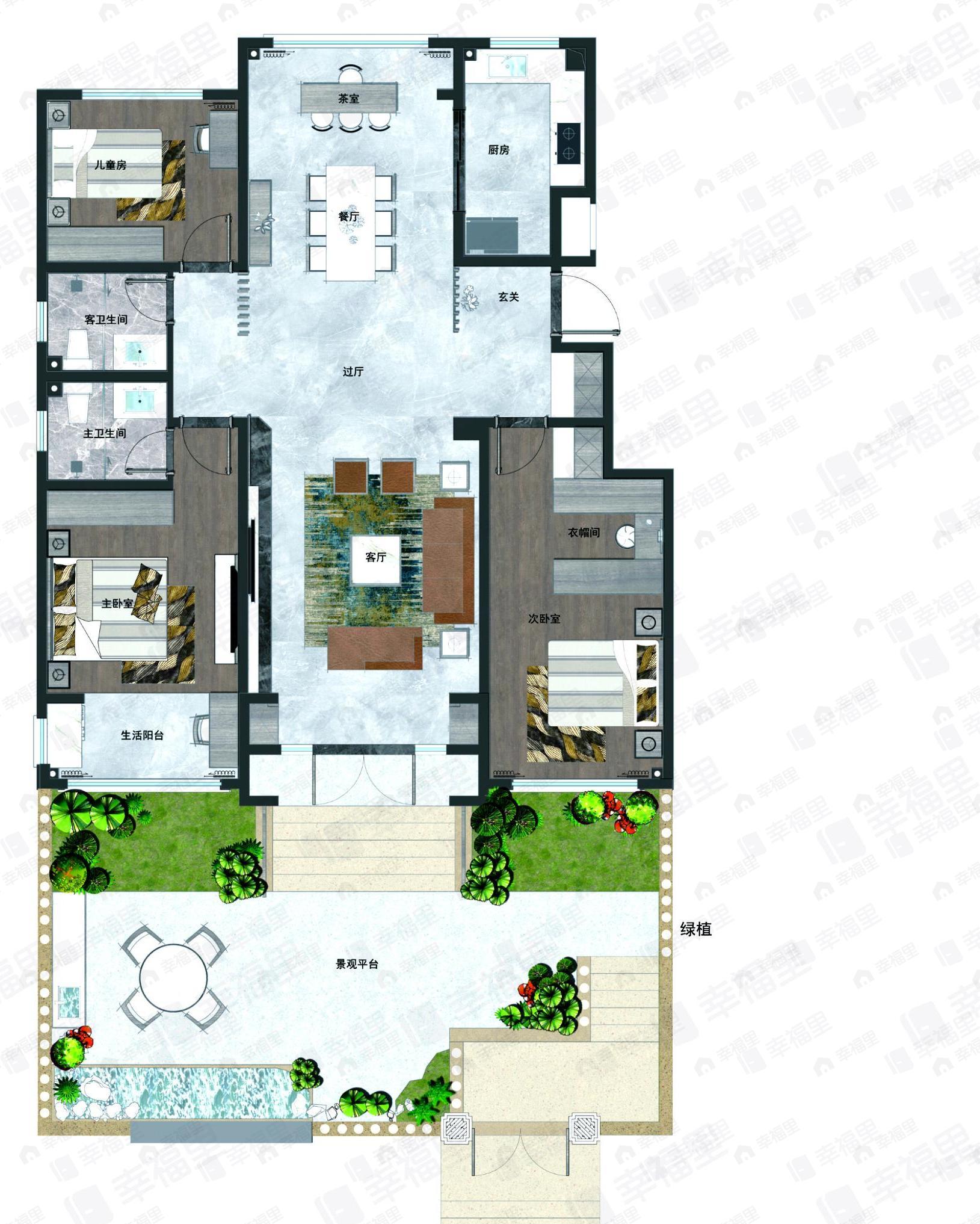 九臻森林3室2厅2卫户型图
