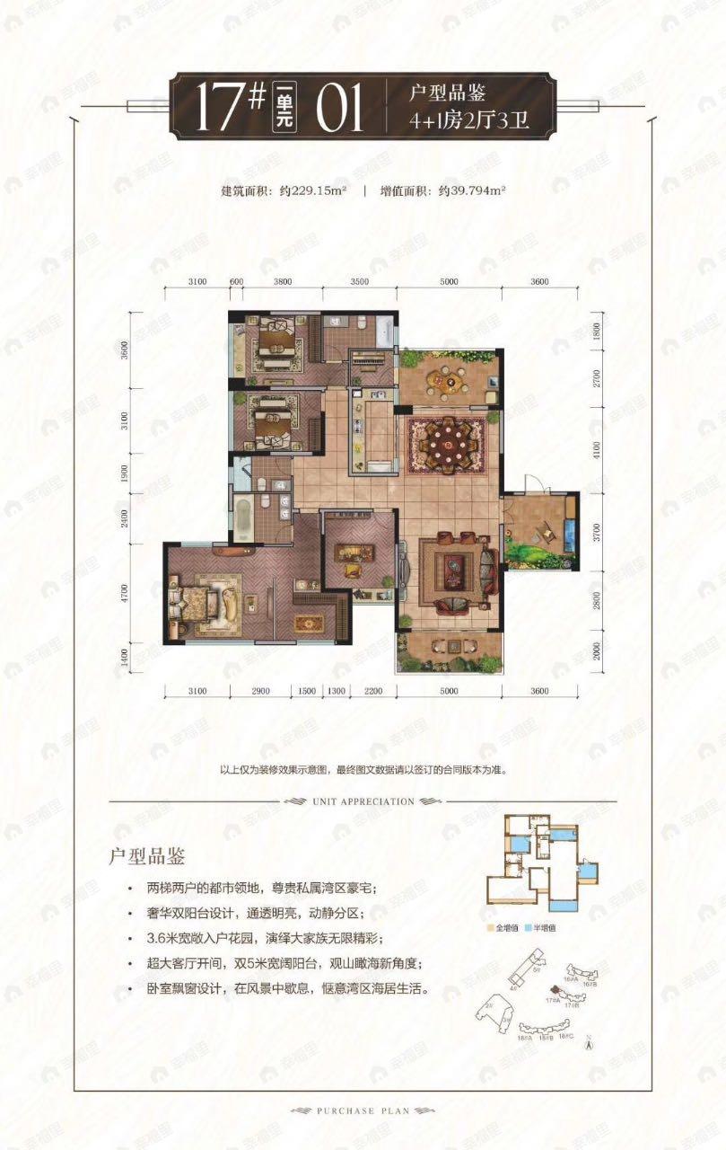 5室2厅3卫建面229平南户型图