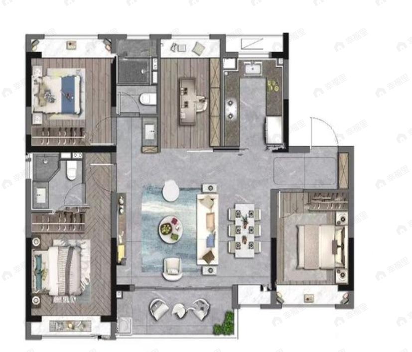 中国铁建·熙语4室2厅2卫户型图