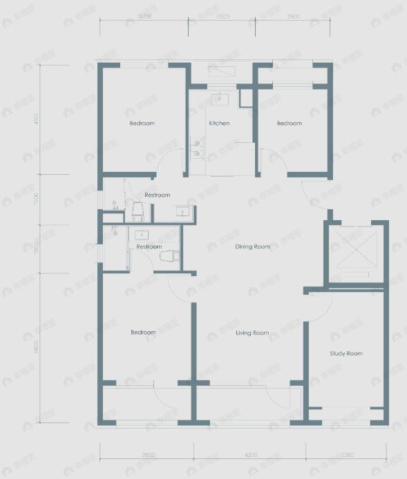 4室2厅2卫建面146平户型图
