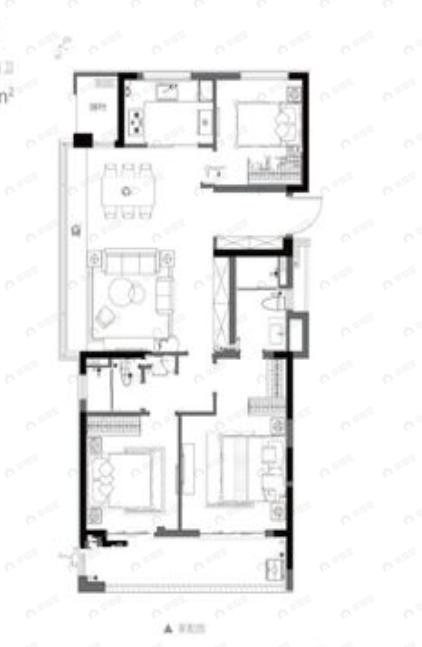 大华峰汇华城3室2厅2卫户型图