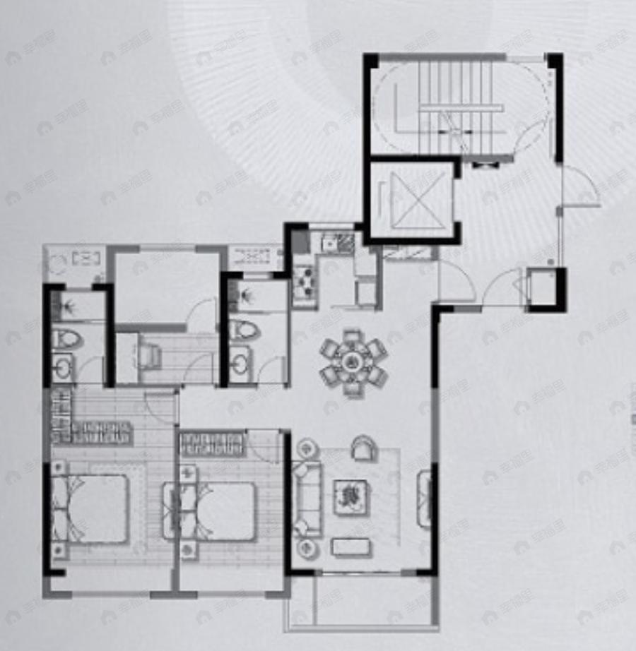 招商德信博悦湾3室2厅2卫户型图