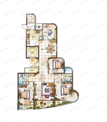 4室2厅2卫建面188平undefined户型图