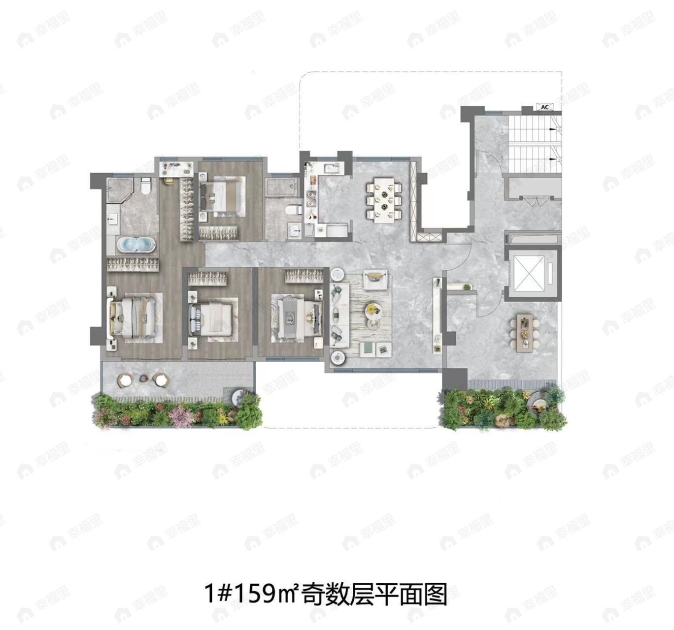 4室2厅2卫建面158平undefined户型图