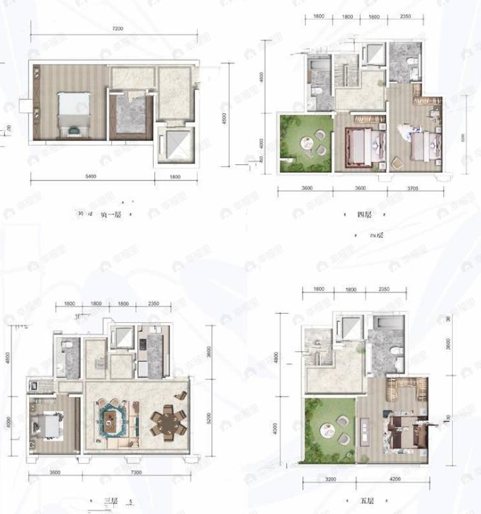 4室2厅4卫建面190平户型图