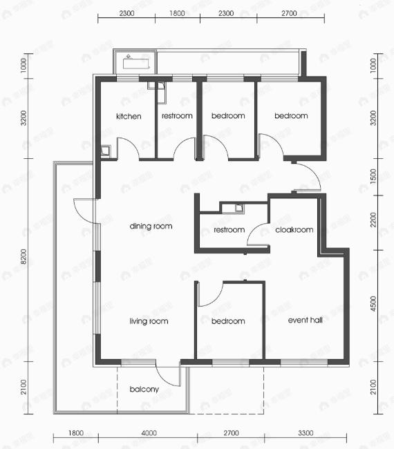 中建T5未来住区4室2厅2卫户型图
