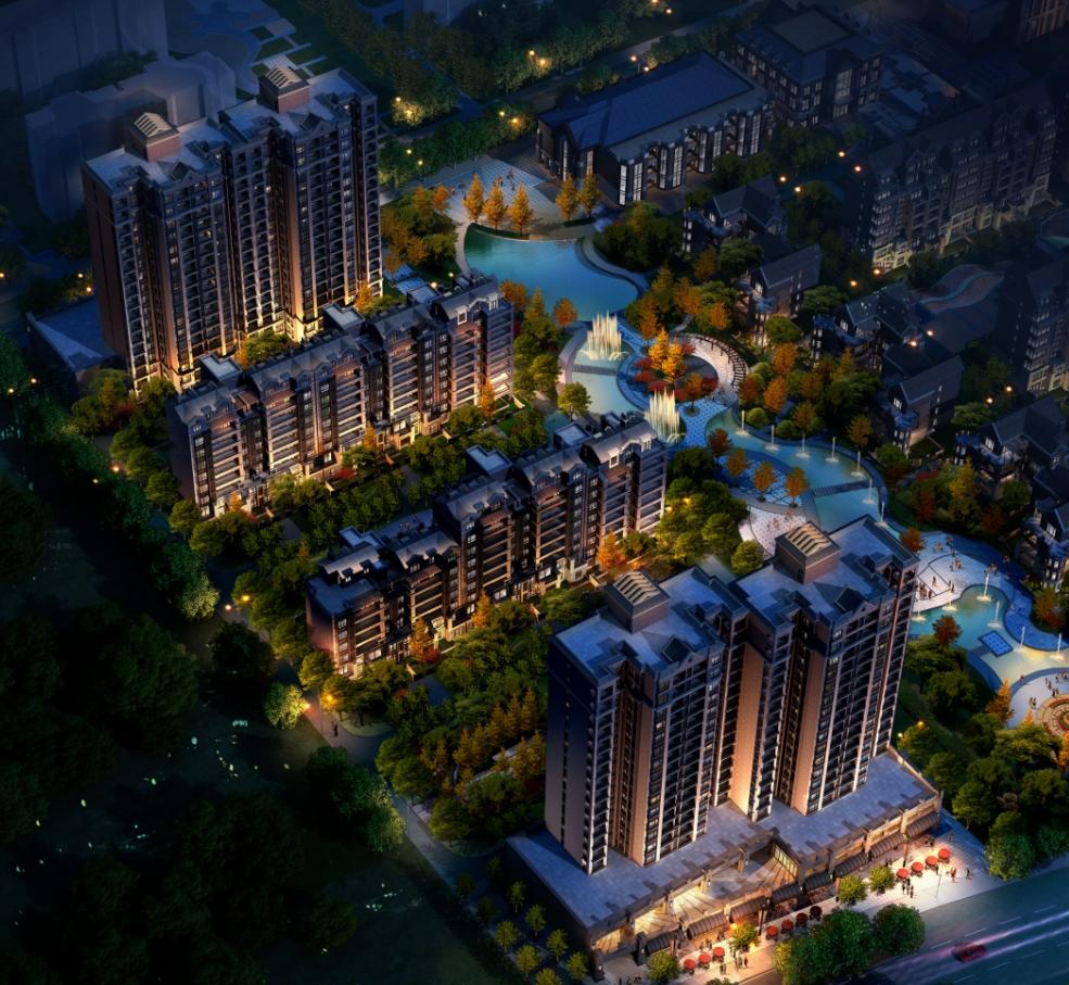 山水香堤溪岸效果图