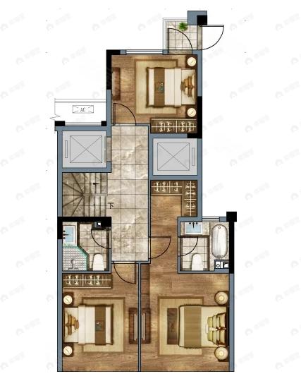 4室3厅3卫建面150平户型图