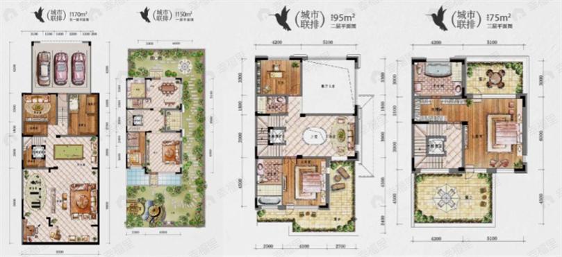 4室2厅4卫建面490平户型图