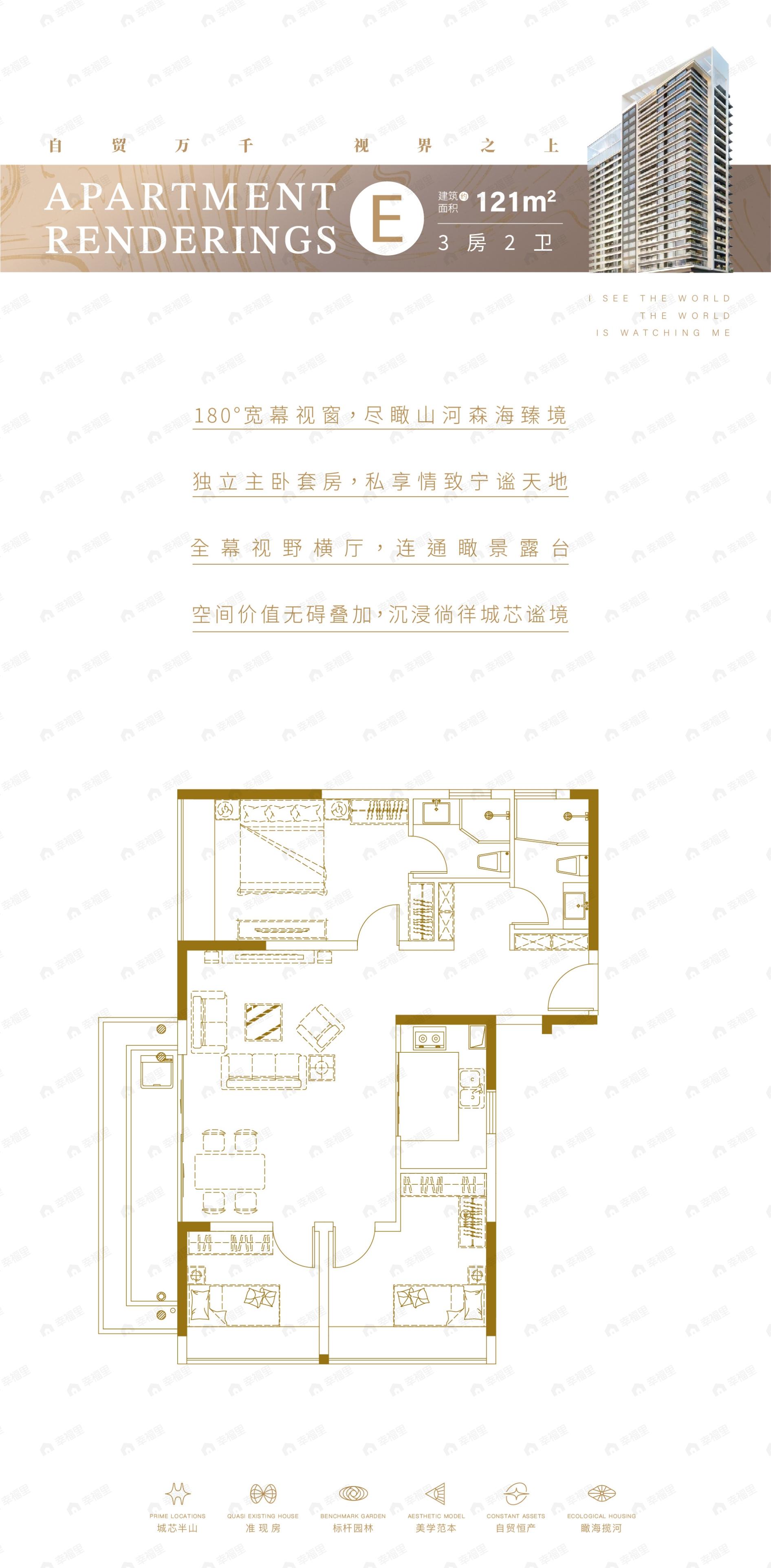 3室2厅建面121平undefined户型图