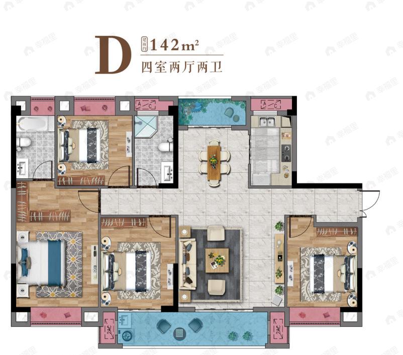 国樾府4室2厅2卫户型图