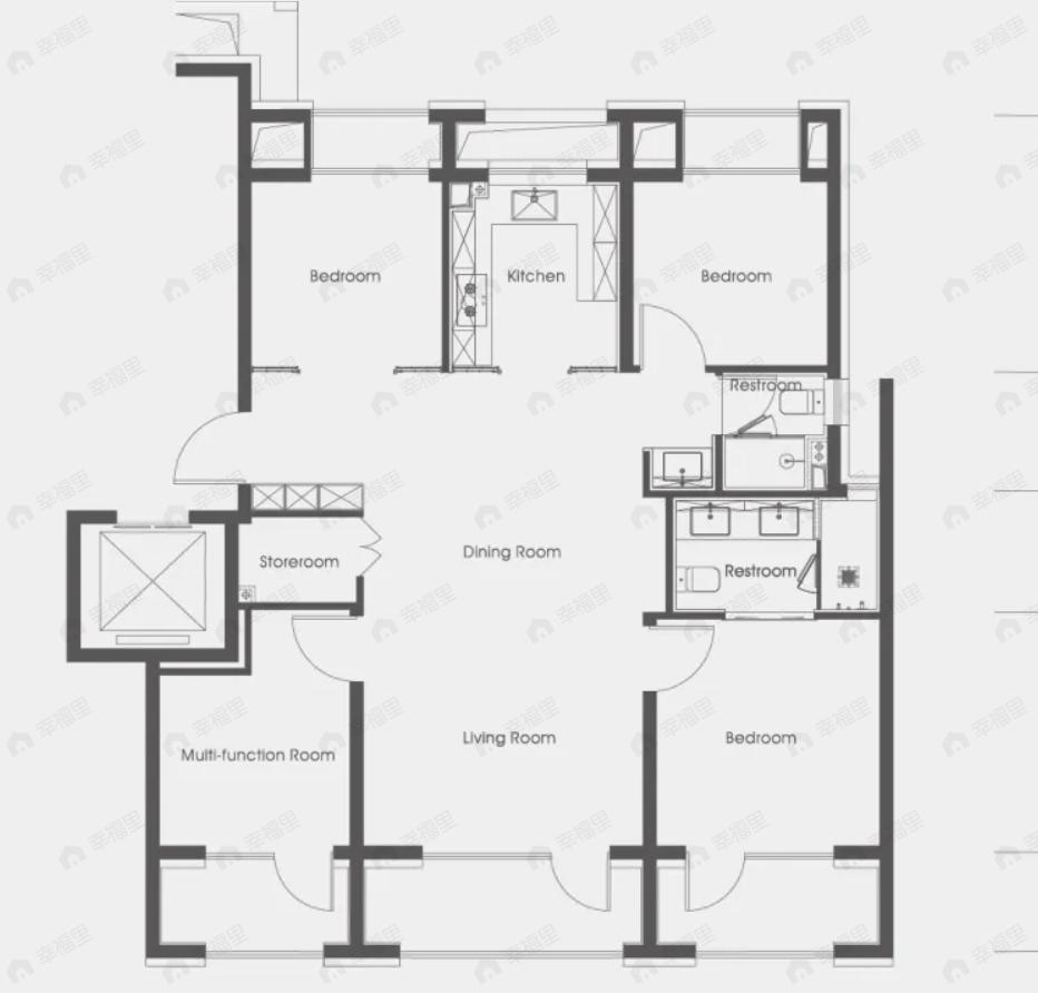 中环悦府4室2厅2卫户型图